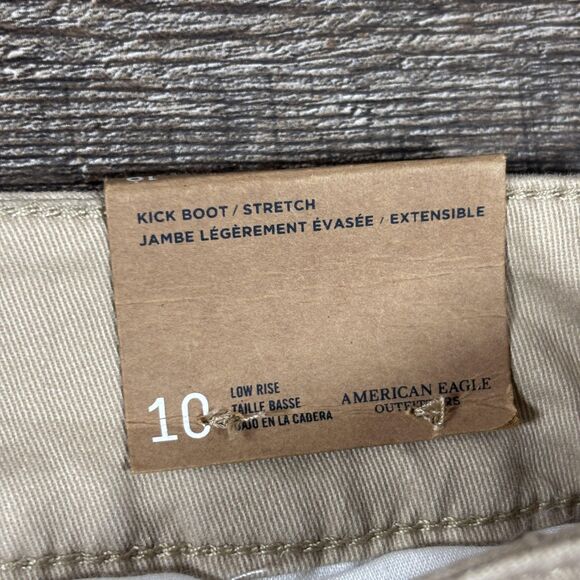 American Eagle Outfitters Pants Women's 10 Short Khaki Kick Boot Stretch Chino - Picture 11 of 12
